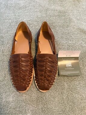 Nisolo Brown Woven Leather Slip-On Loafers